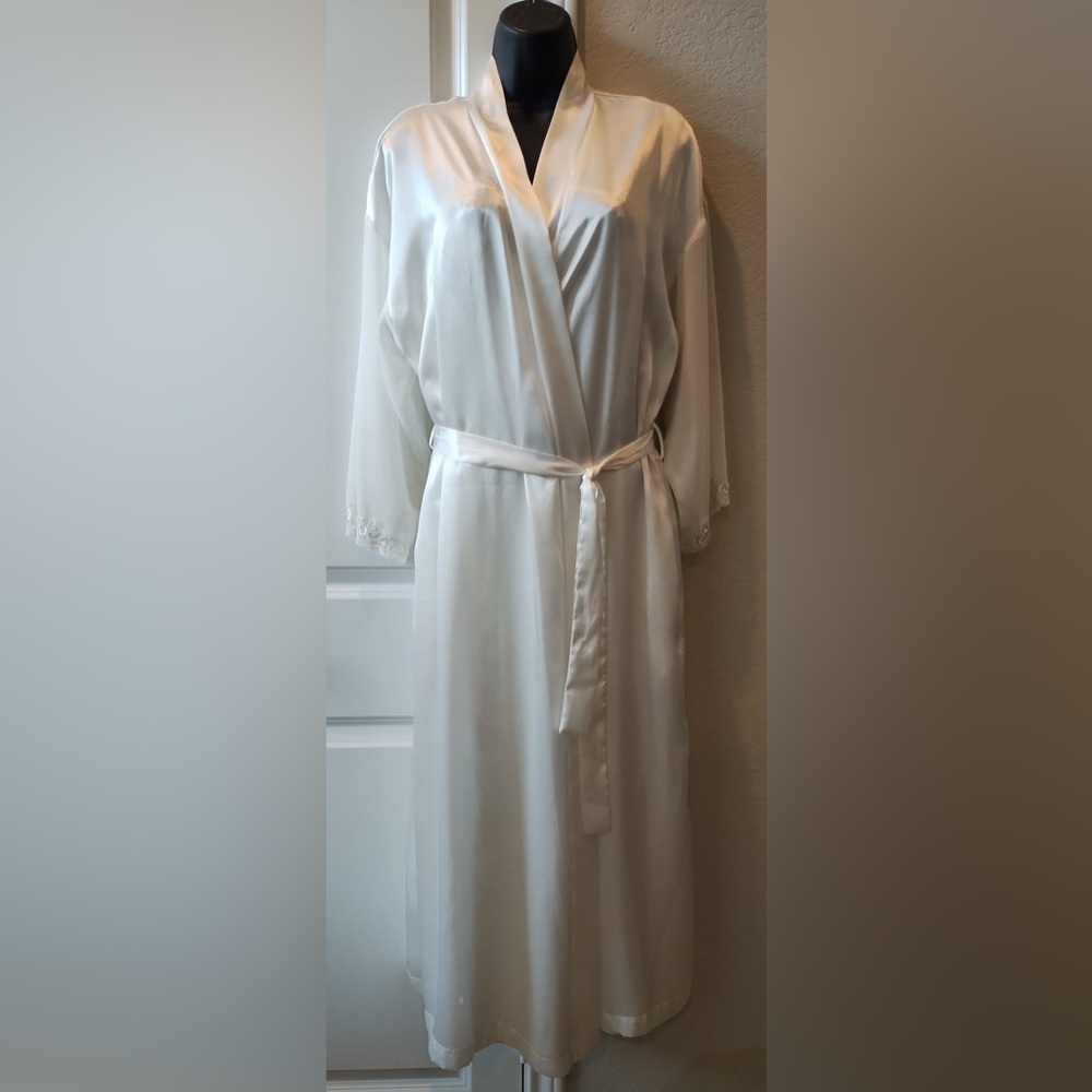 Vintage Maidenform Lingerie Nightgown Robe ONLY Long Lace White Size Medium